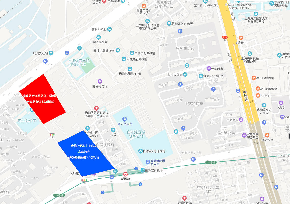 7月底,杨浦区定海社区d5-1地块出让,当时龙光地产77轮激烈竞拍,以23.