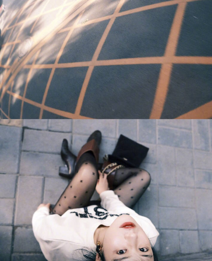 马思纯穿斑点丝袜出镜大秀妩媚气质无奈手环勒肉暴露身材