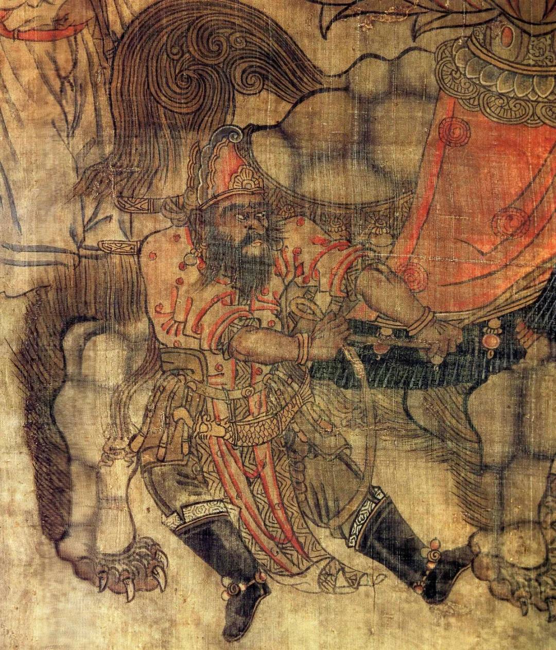 西夏黑水城出土佛画文殊普贤菩萨像