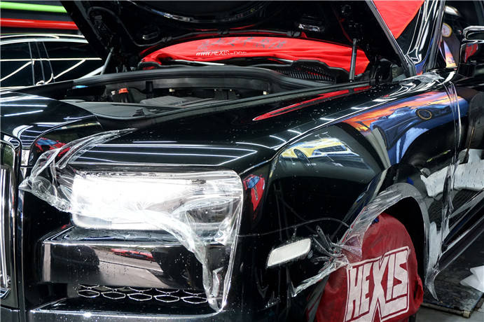 劳斯莱斯库里南施工hexis隐形车衣 透明膜 漆南保护膜长沙汽车贴膜