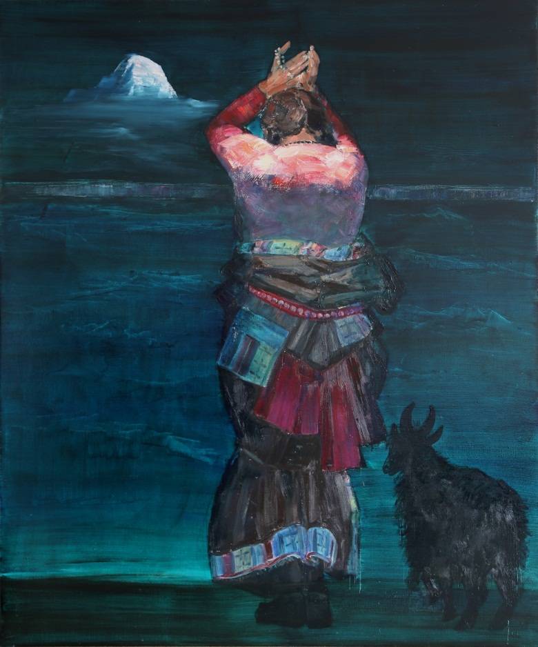 《冈仁波齐》 240x200cm 布面油画2019 杨代习《更迭》 240x200cm 布