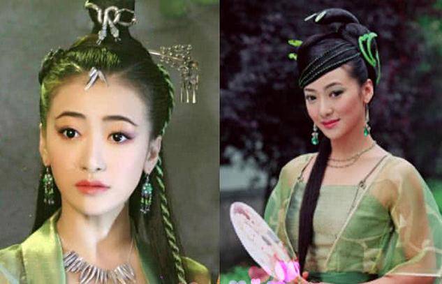 同样是穿绿色衣服,陈紫函饰演的小青新颖时髦,被最后一个迷倒