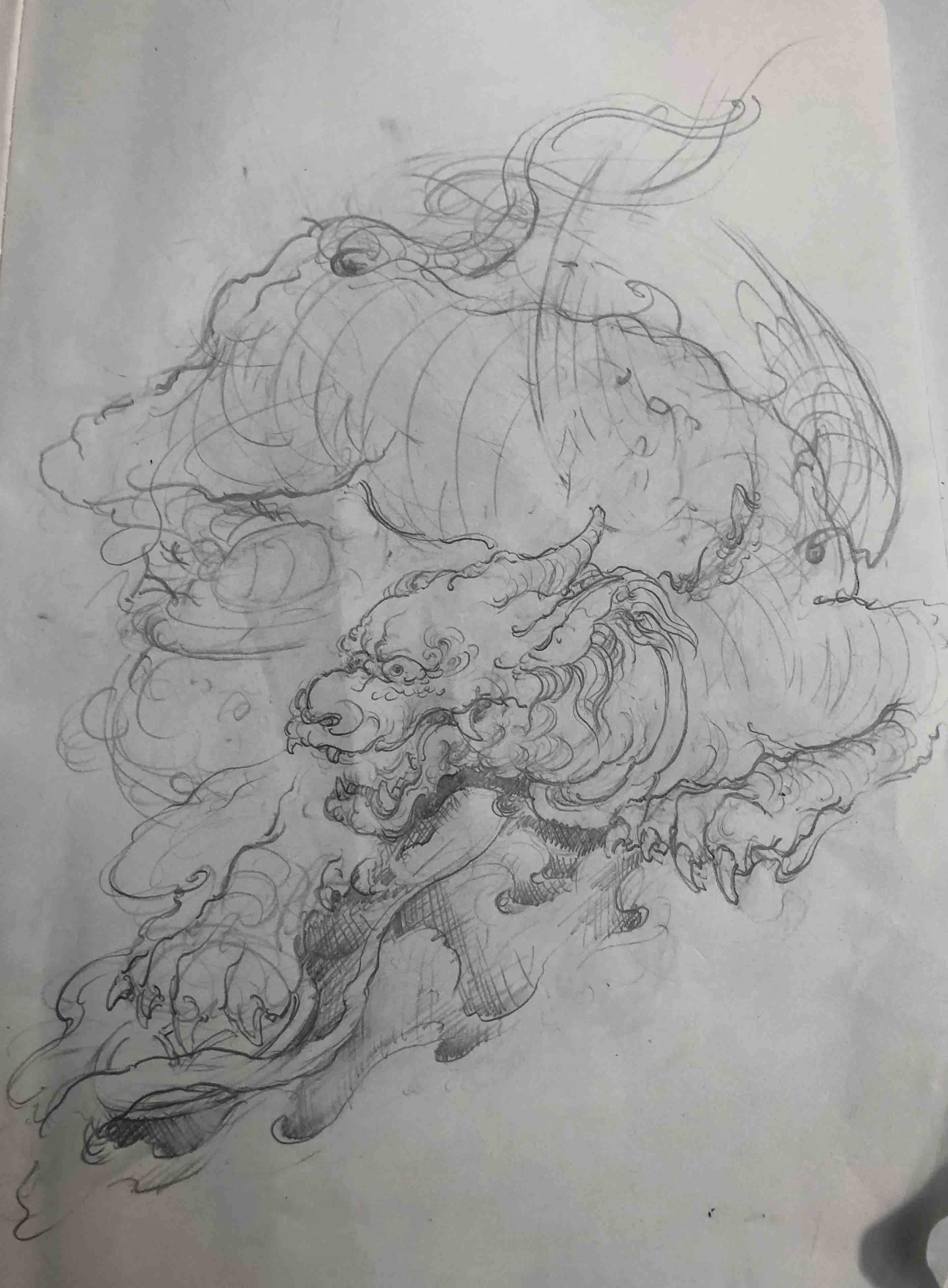 素描貔貅图片