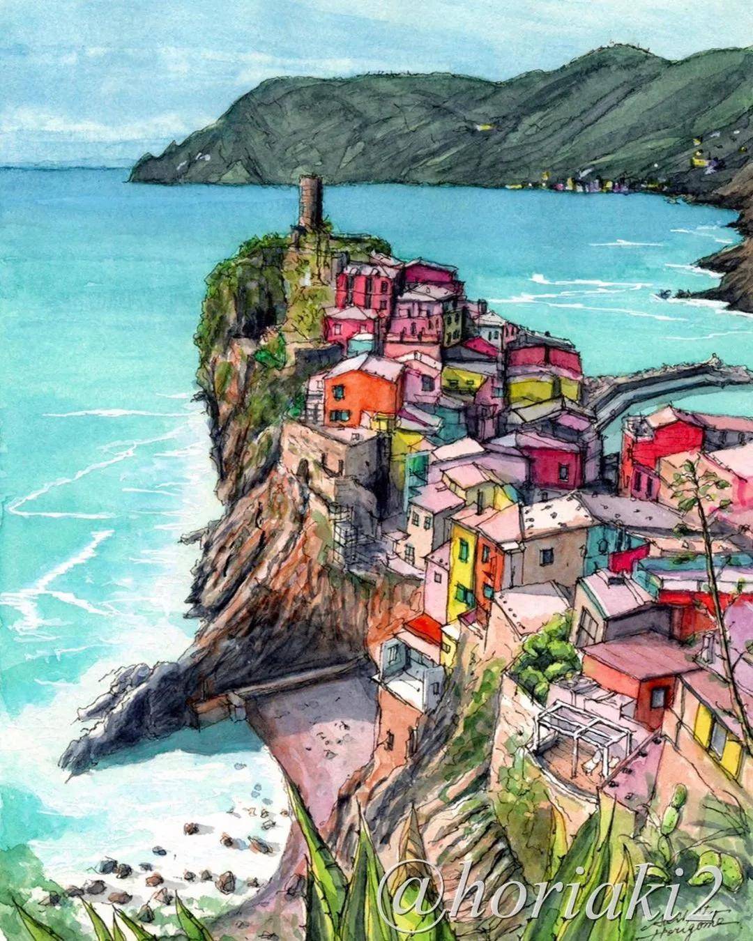 用水彩画异国风情真的无敌