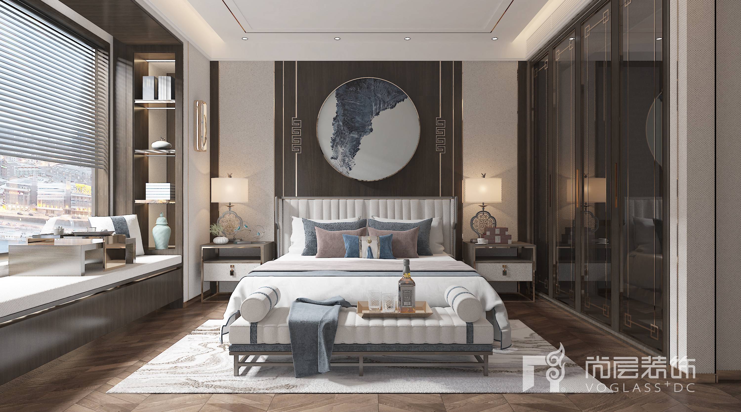 别墅装修效果图大全|龙湖九墅小区200㎡-新中式风格