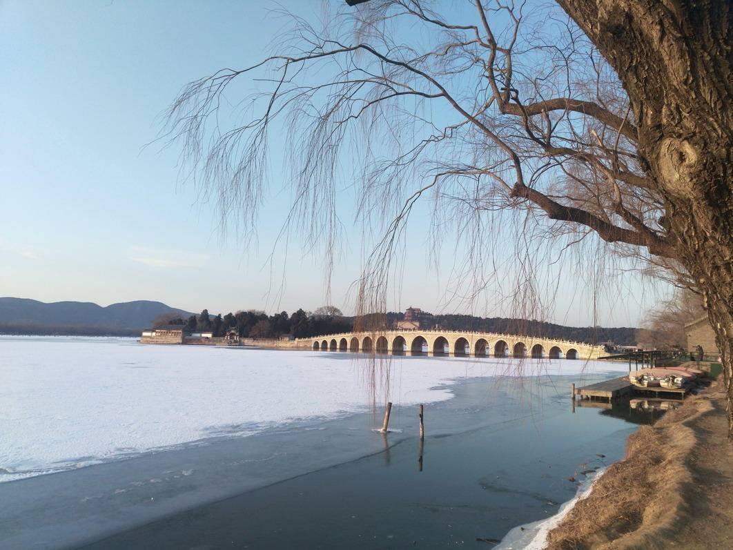 2020年回顧園林之頤和園,大雪之後的昆明湖冰面