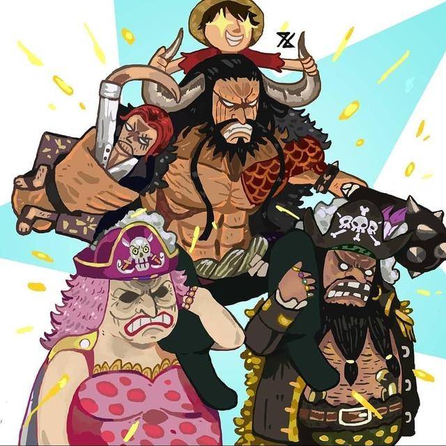 海贼王巨型大皇帝的四个版本三大将和四皇没一个看起来自愿