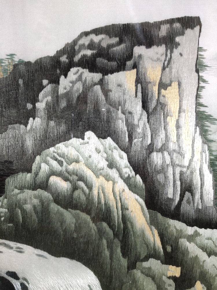 源远流长 山水画 品绣者手工刺绣精品湘绣