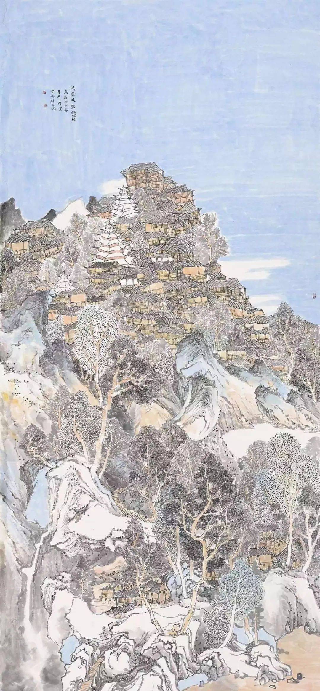 唐雪梅的山水画:简于山石,繁于人事_手机搜狐网
