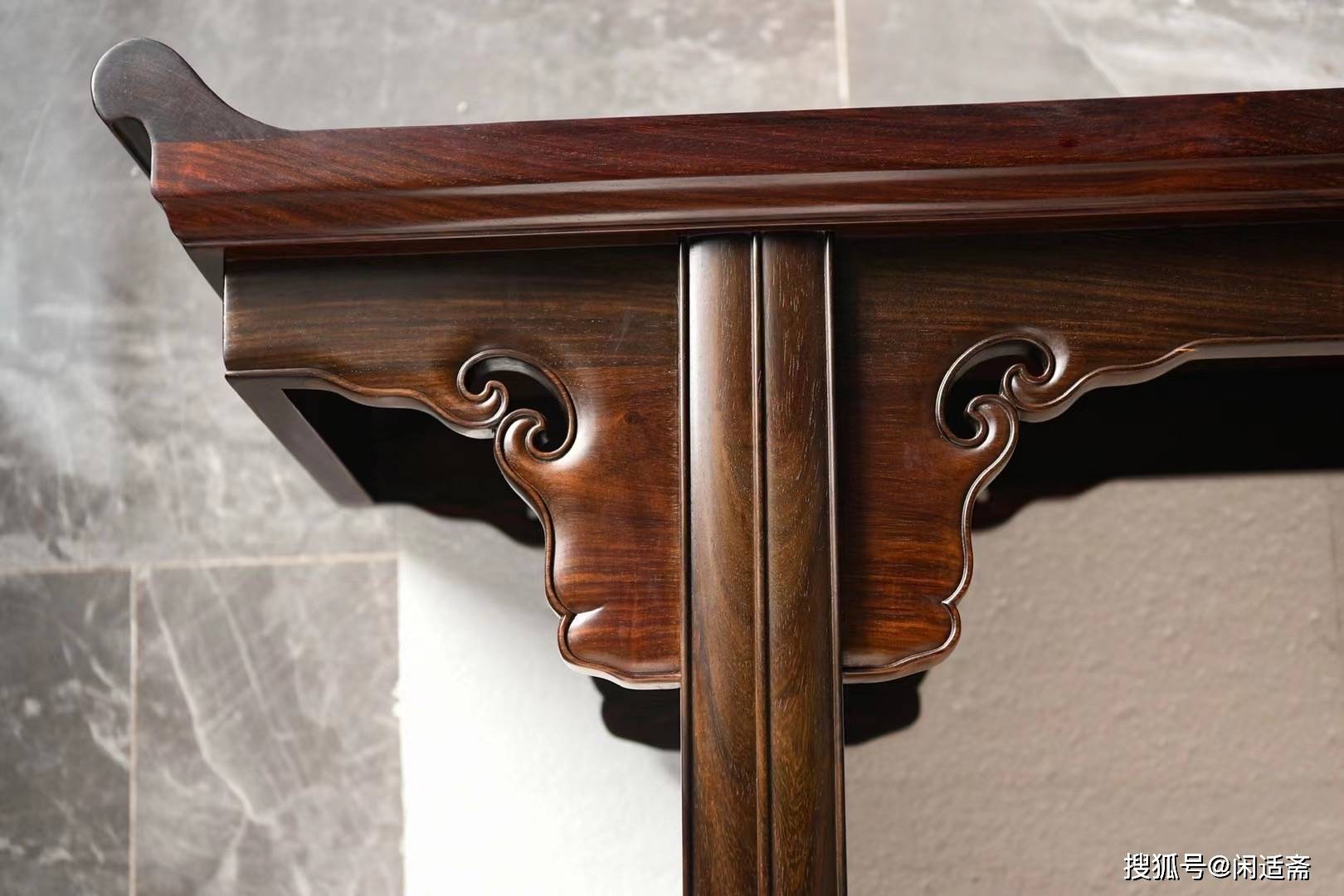 一块玉,大红酸枝明式经典翘头案,厅堂雅室珍藏