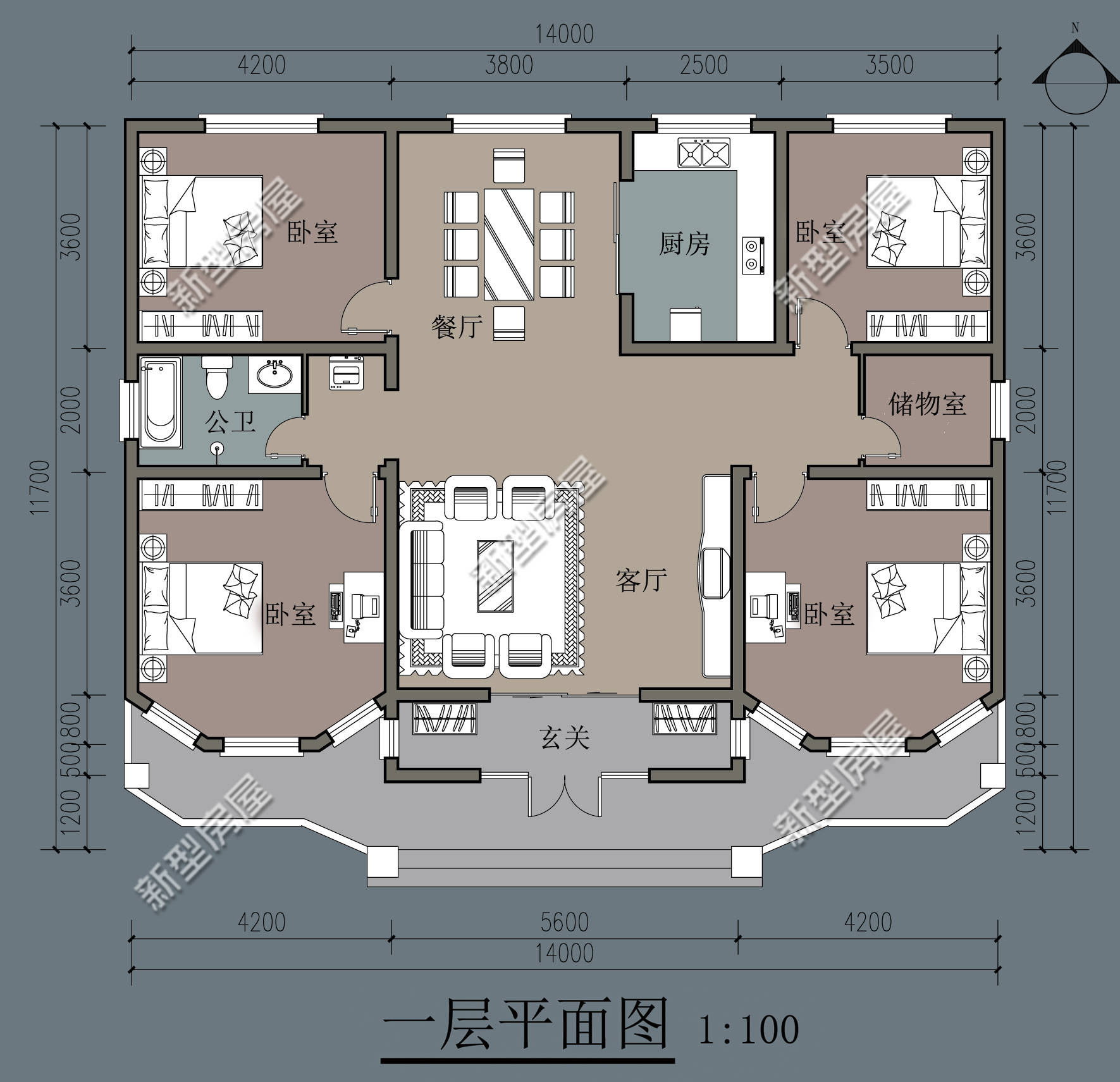 6套适合养老的小院户型第3套最实用15万起就能建