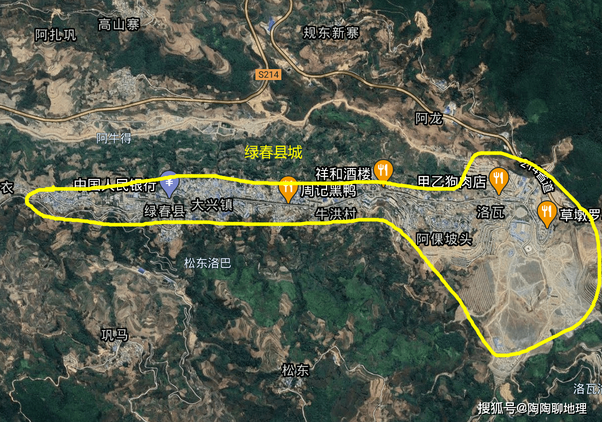 雲南省紅河州的一個縣縣城建在山頂上只能挖山建新城區