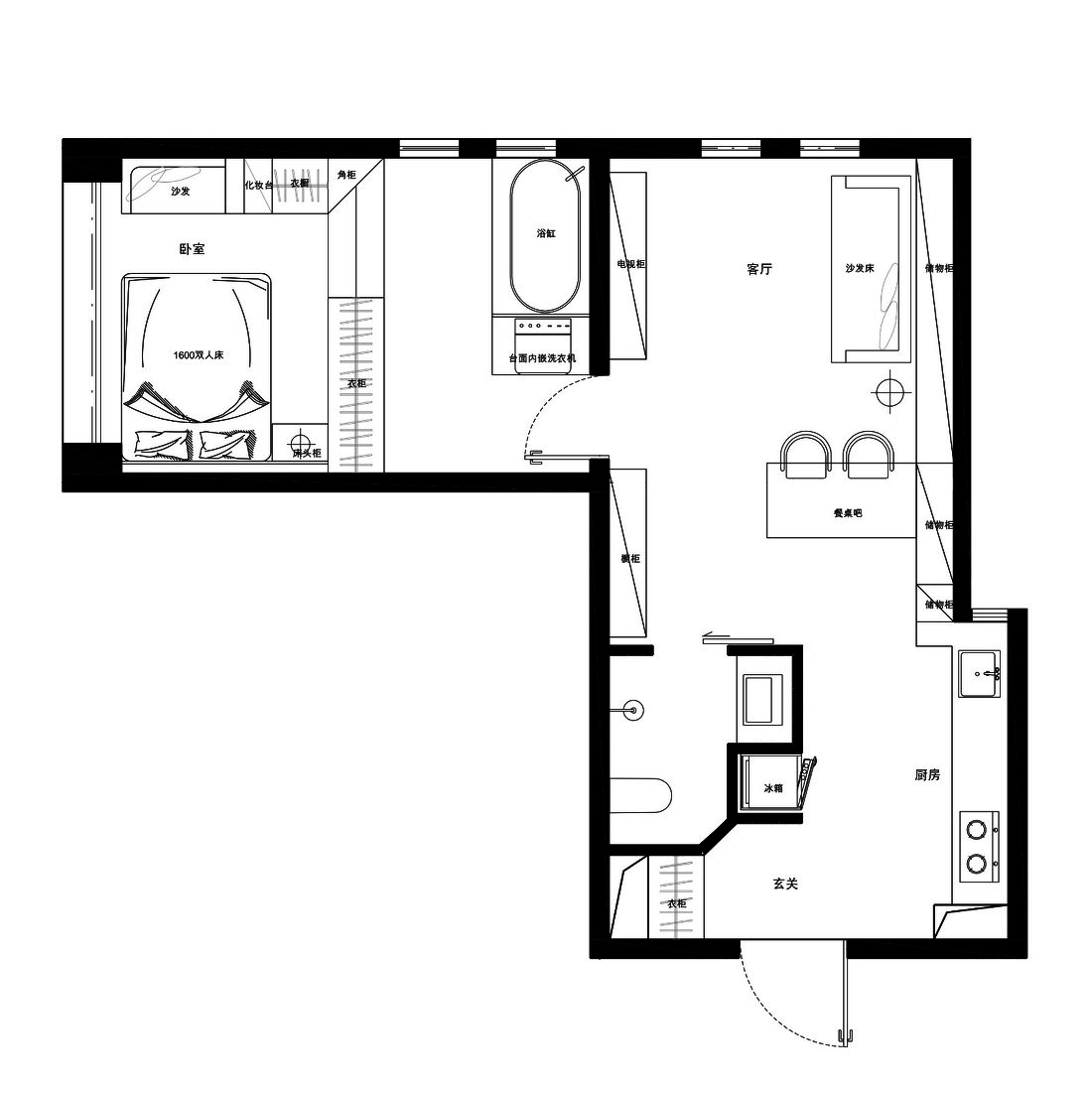 原始户型图改造前样子