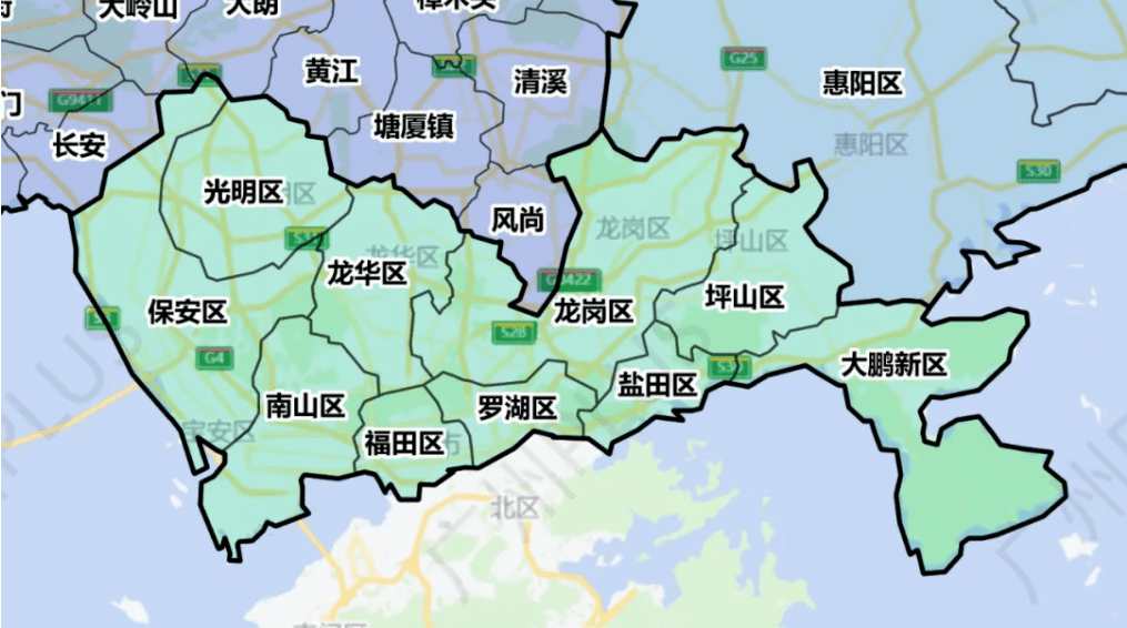 深圳各街道地图图片