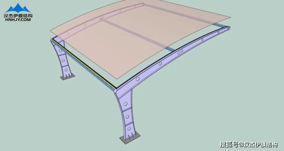 膜结构七字车棚设计