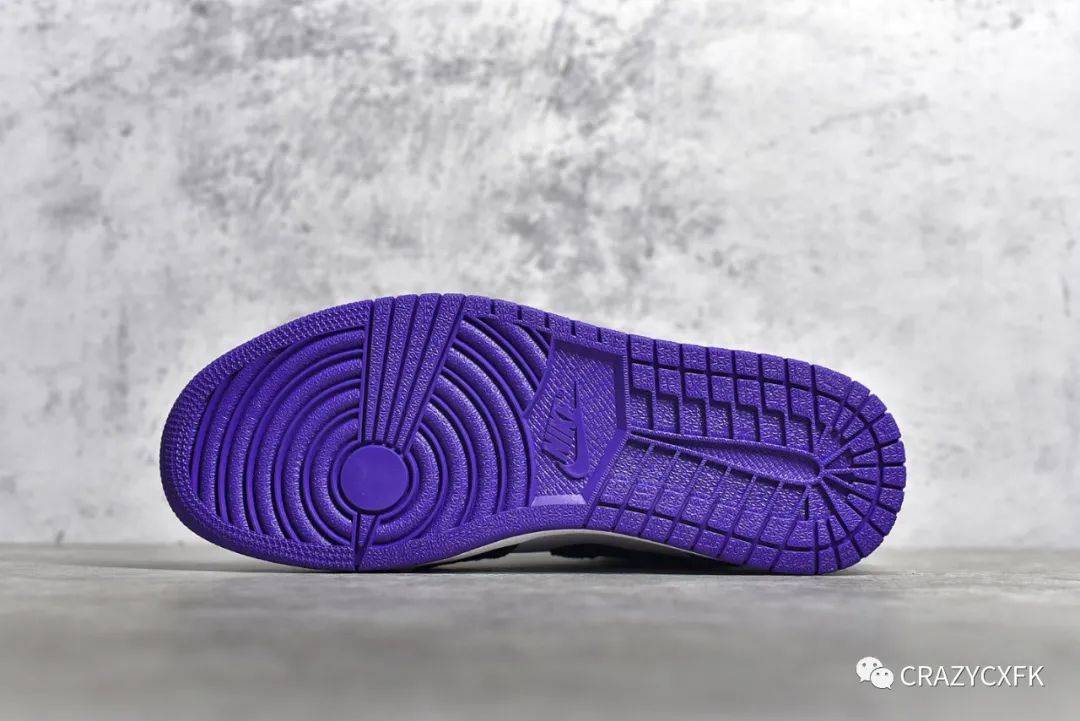 乔丹运动鞋airjordan1midsevarsitypurpleaj1黑紫麂皮