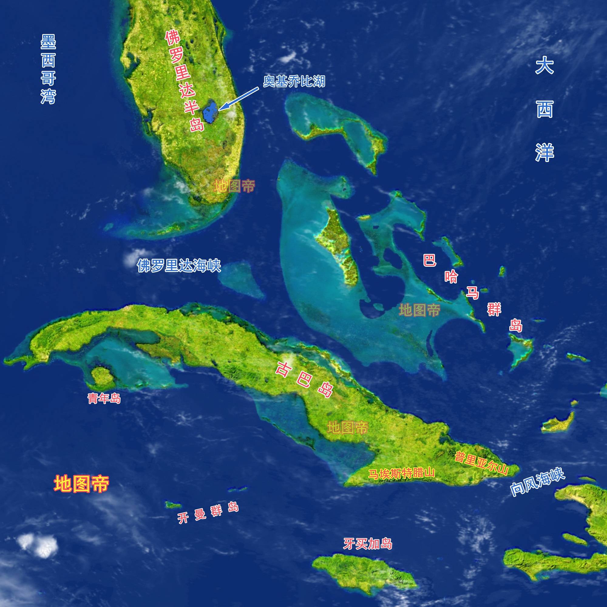 古巴高清版大地图图片