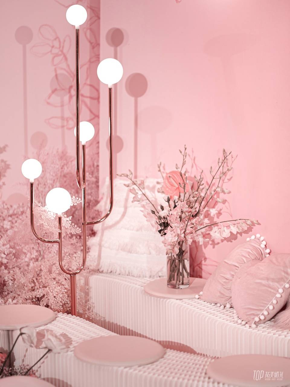 深圳婚礼少女心爆棚的粉色系婚礼空气都是甜的