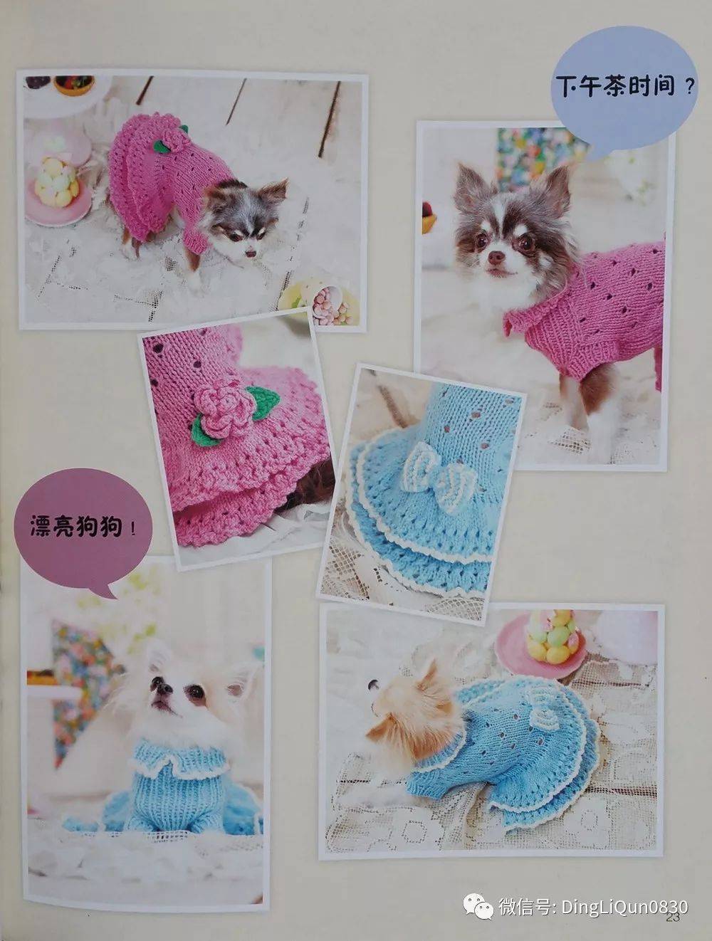 针织图解31款狗狗的毛衣背心裙等编织图解