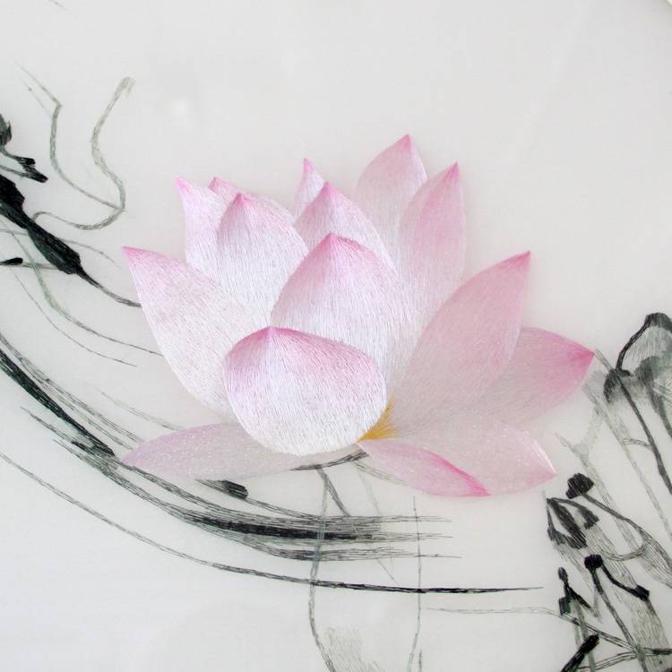 品绣者手工湘绣 荷花三条屏 和和美美