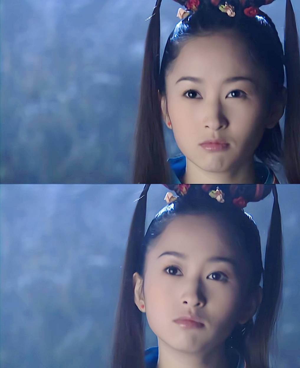 虽然这版钟灵的造型不怎么好看,但杨蕊却凭借着纯真可爱的脸轻松驾驭