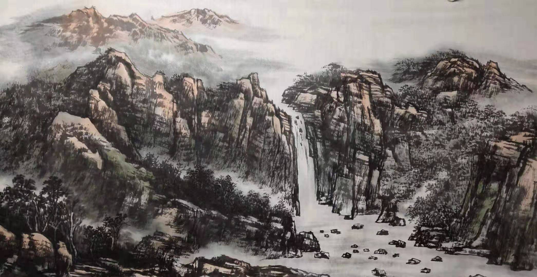 当代著名画家霍钢水墨山水世界