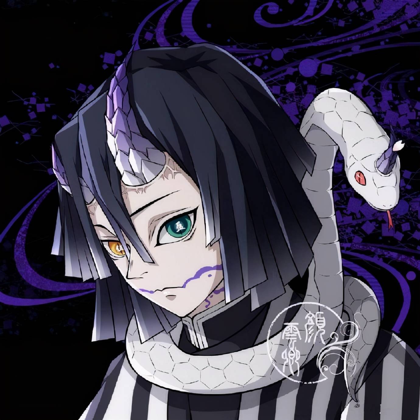 《鬼灭》九柱鬼化也唯美?恋柱是个可爱的小妖精,虫蛀反而更美了_蛇柱