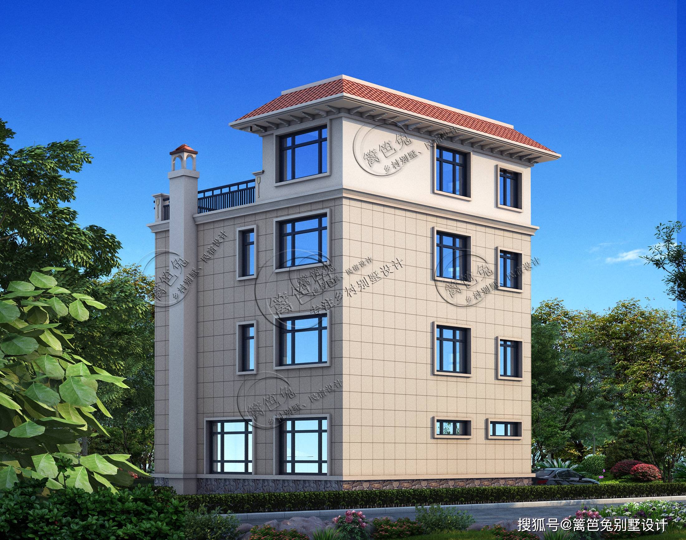 5米自建房别墅施工图纸 建筑结构水电齐全【bd4001】_手机搜狐网