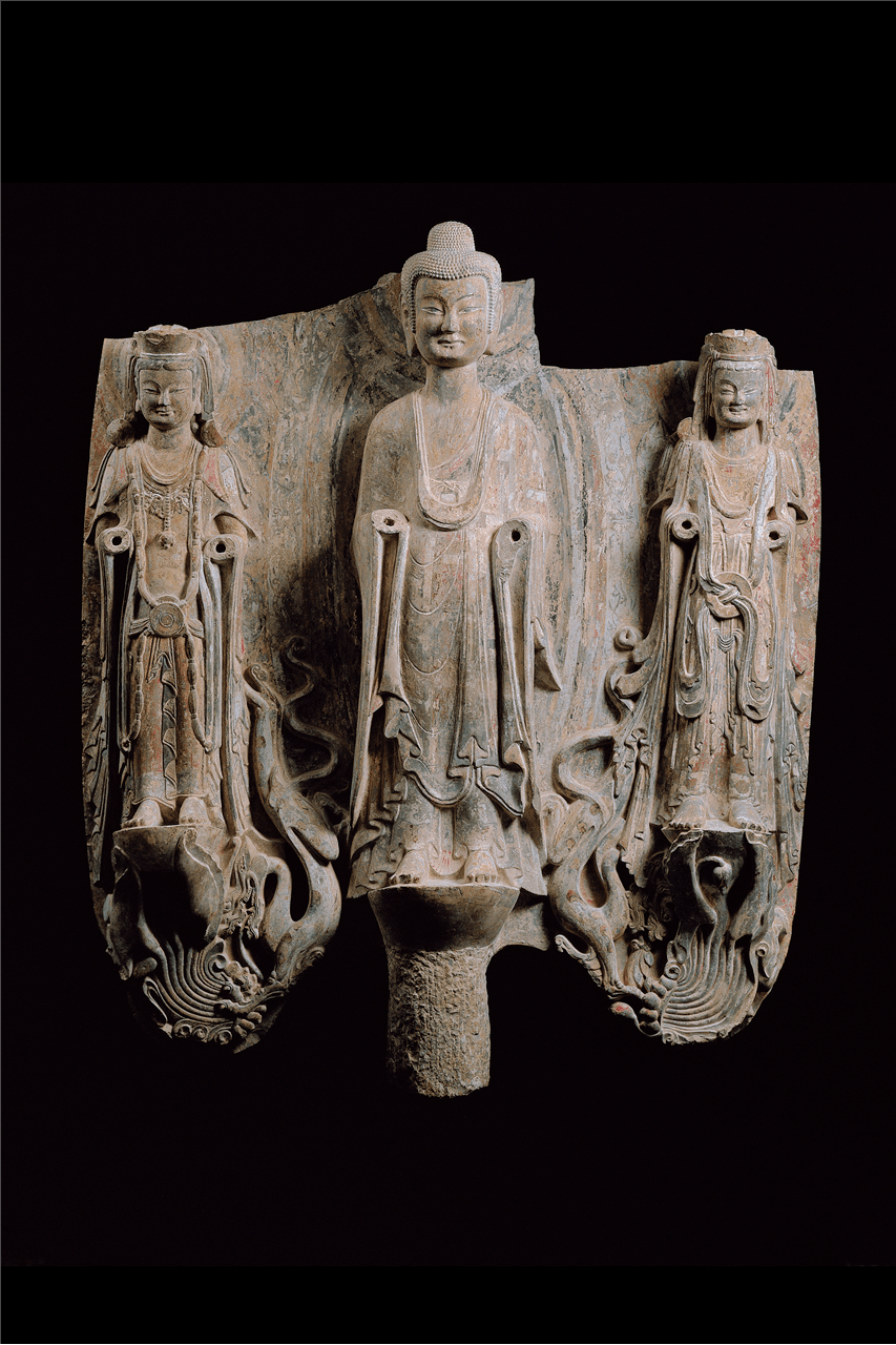 1/ 12 佛三尊像 东魏 高104cm 上海震旦博物馆藏 "三尊"是佛教造像中