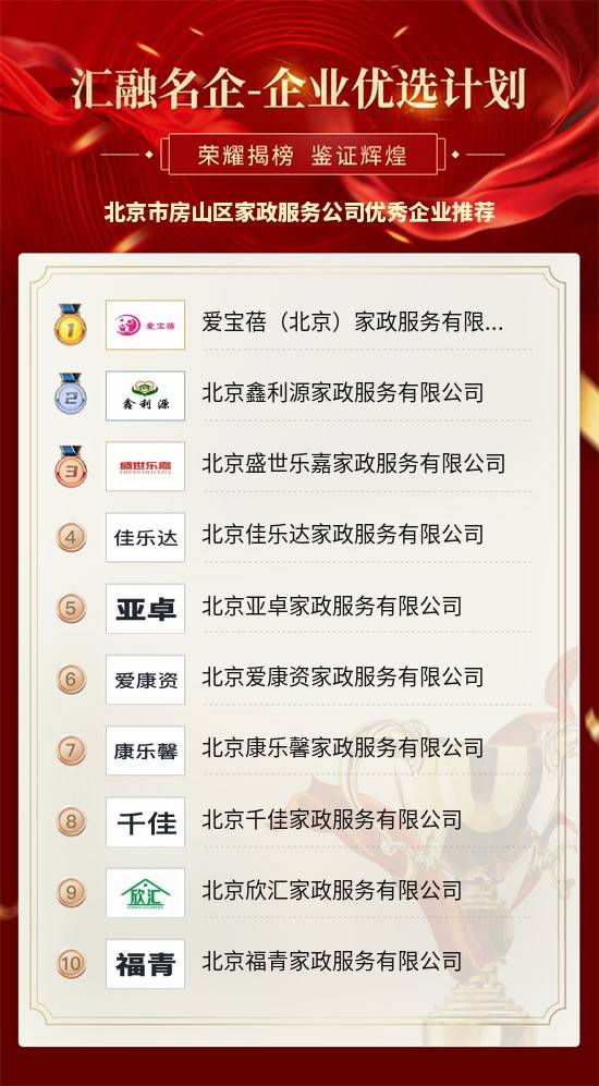 北京市房山区家政服务公司优秀企业推荐
