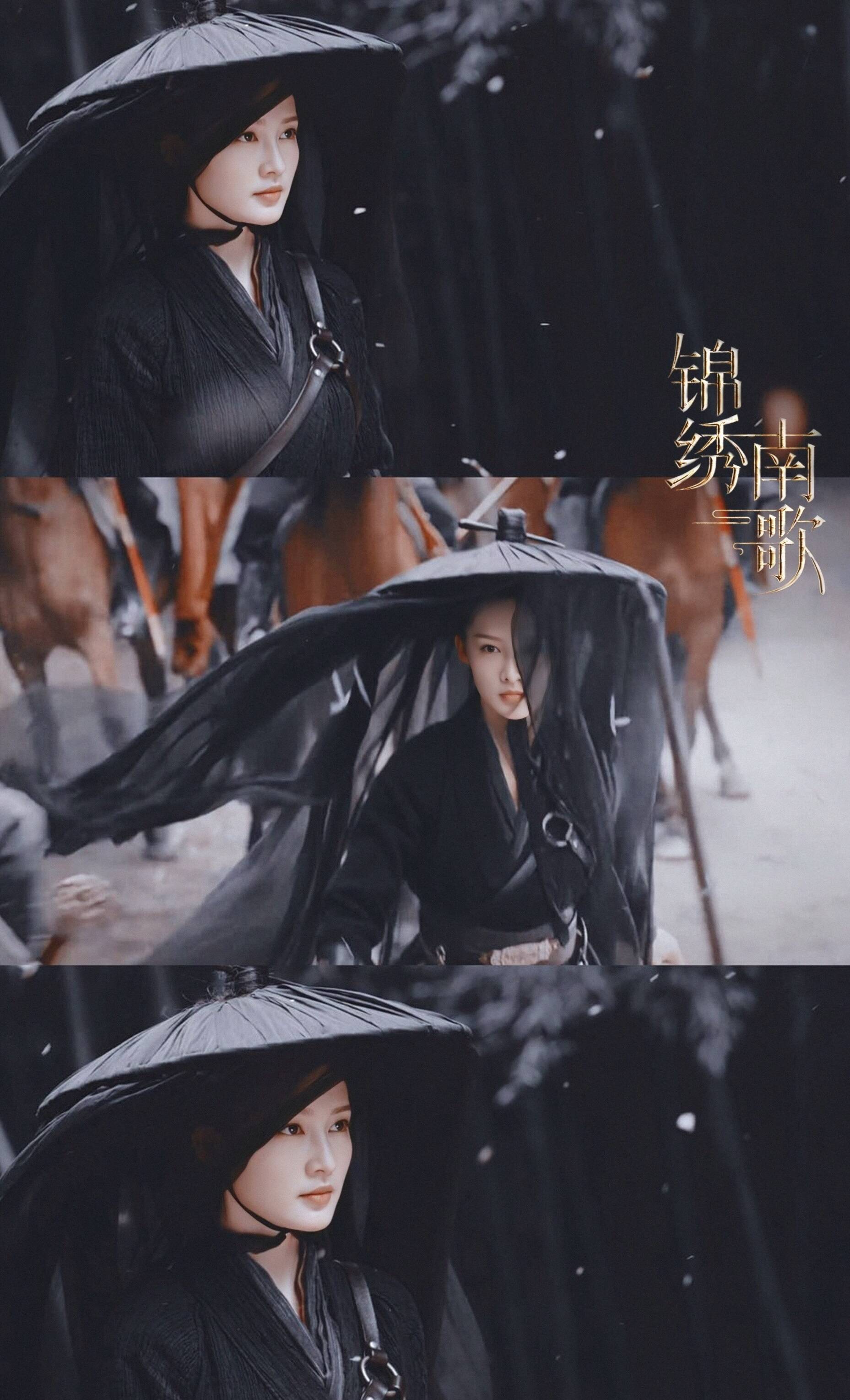 李沁的颜,配上这黑衣黑幂篱,美得像一副水墨画似的.