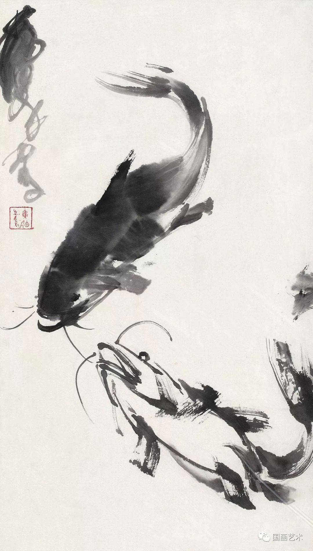 黄胄画鱼作品精选分享