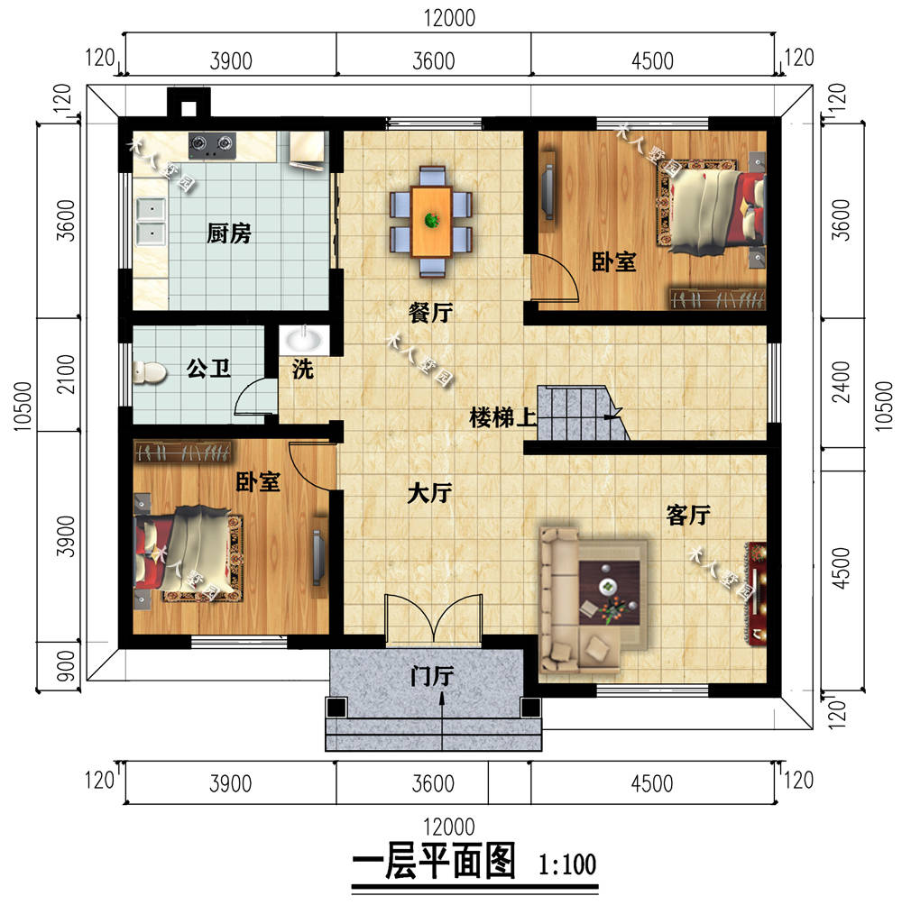 12米寬的兩棟農村別墅設計圖紙很詳細收藏以後建房用