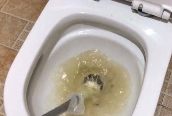将铁丝拧成弯曲的钩状或螺旋状,放在马桶出水口处,用铁丝试探有无堵塞