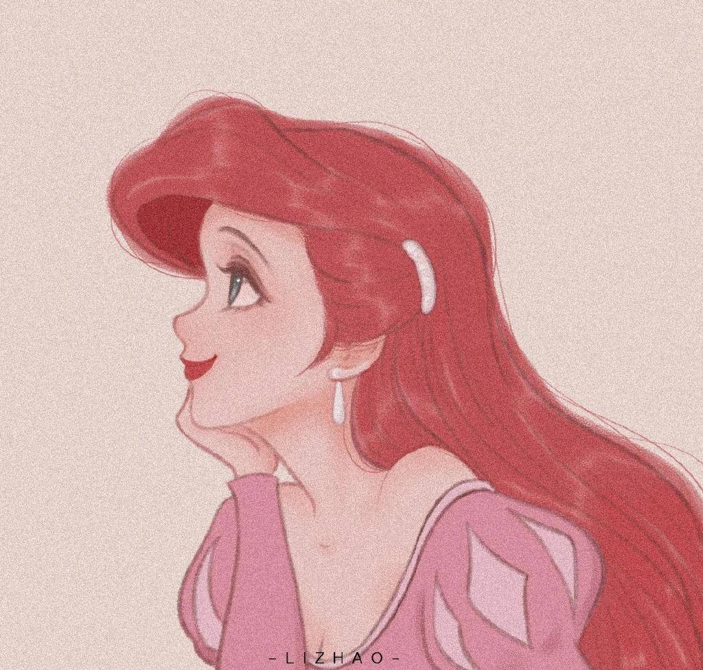 迪士尼公主唯美头像，花木兰很潇洒，爱丽儿侧脸很迷人_爱丽儿公主