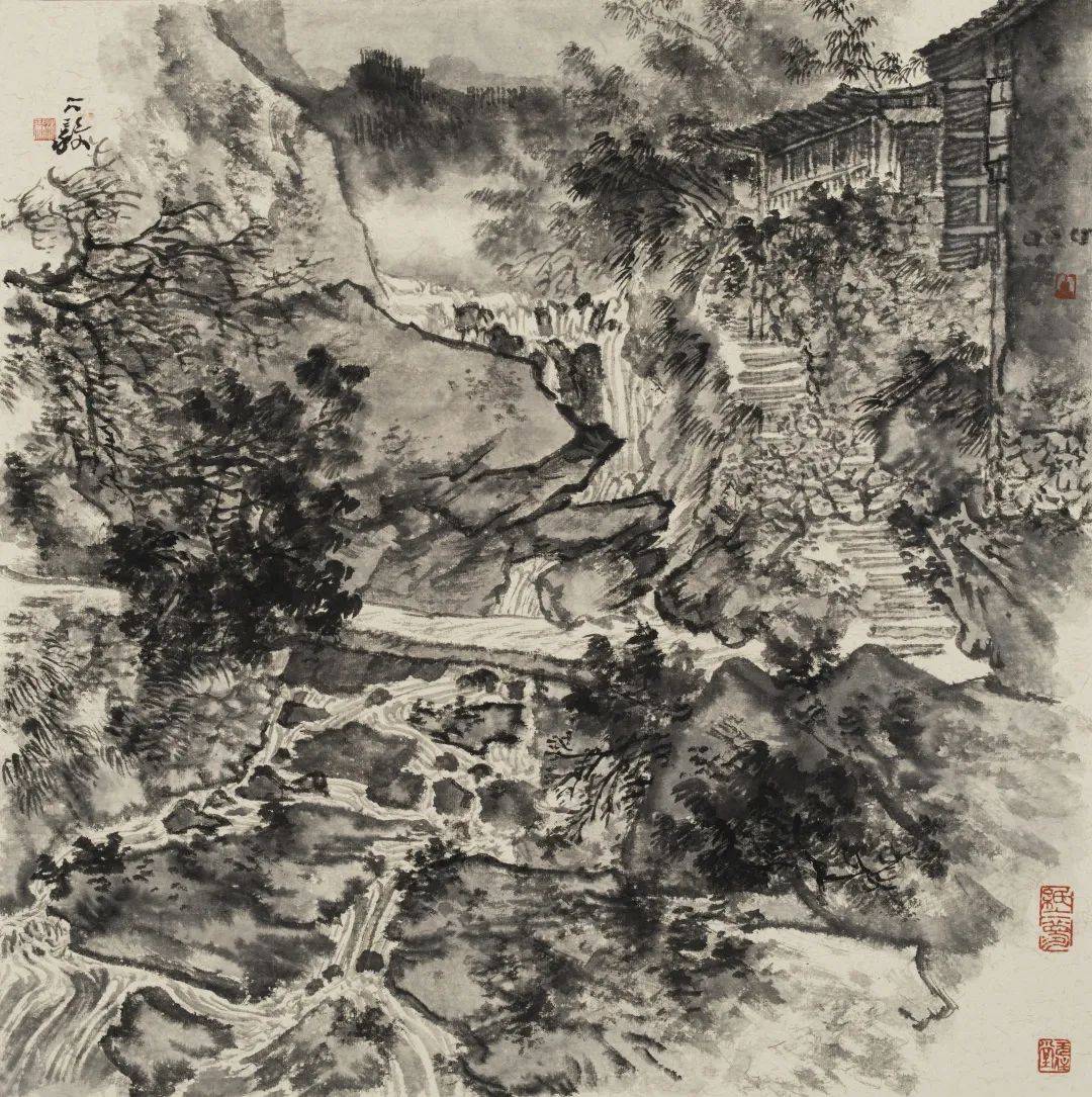 光影浮尘——谢冰毅山水画作品云上展览_cm