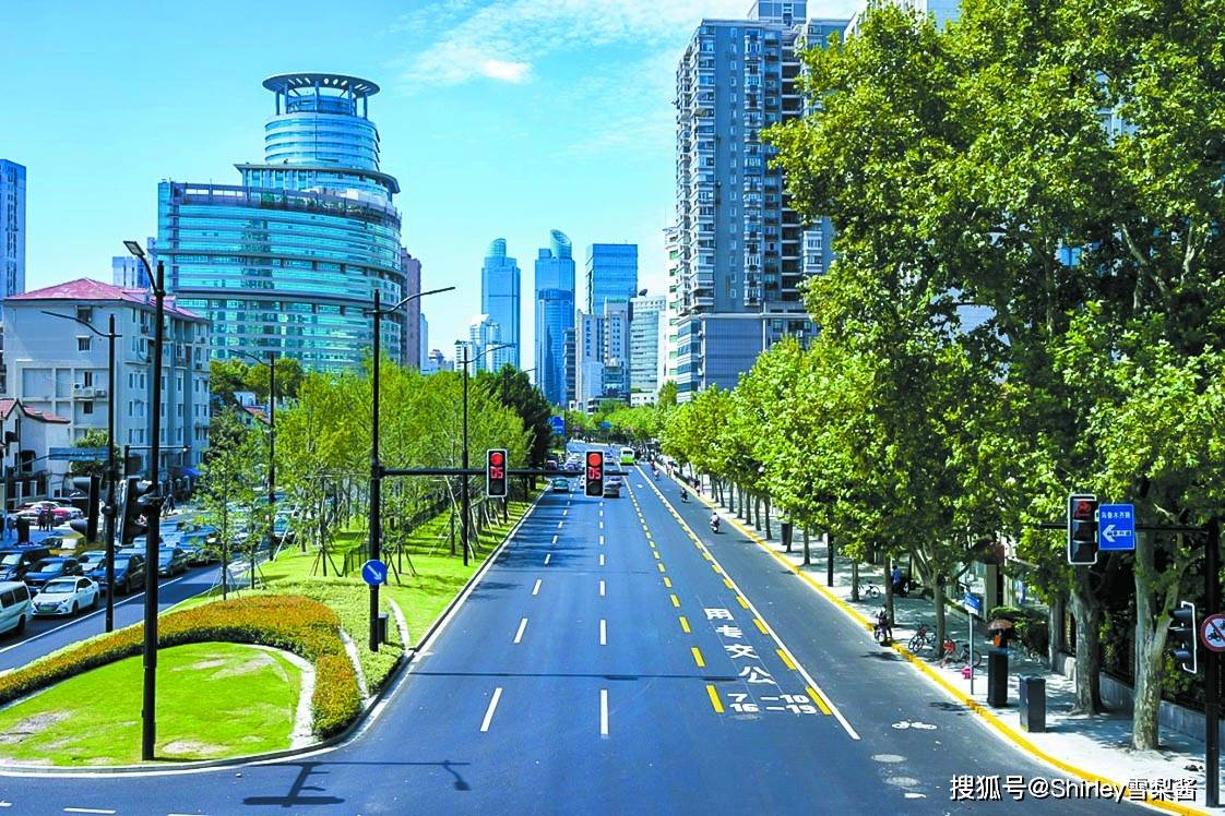 上海一超豪华马路，臭水沟变林荫大道成传奇，双向八车道奇宽无比