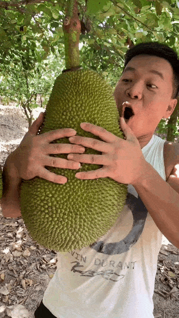 图片[1]-GIF搞笑段子：哥们，这个菠萝蜜掰的太解压了，吃的也过瘾。-妖次元