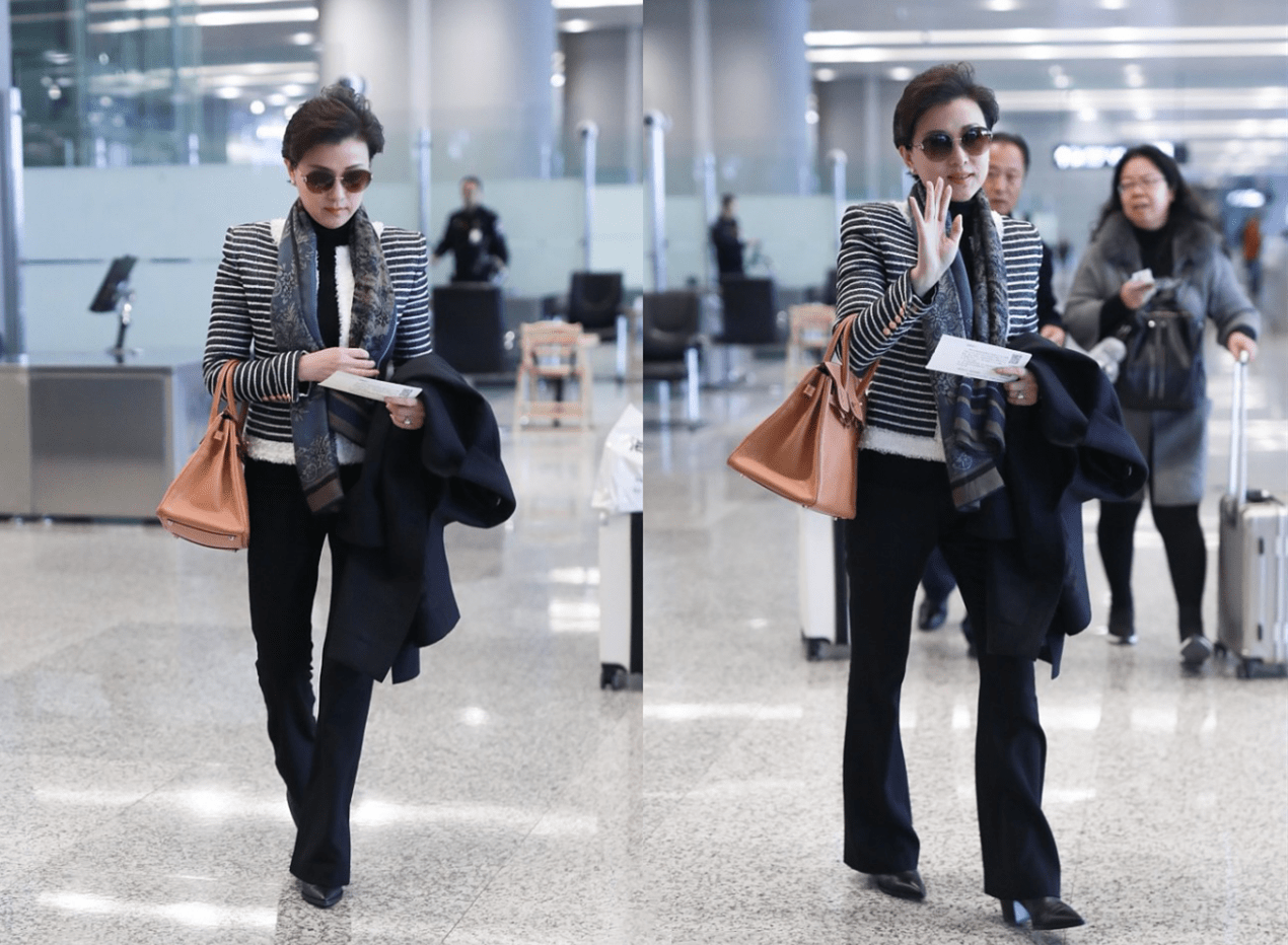 职场穿搭还得看杨澜,条纹西装配阔腿裤利落时髦,大女人气场十足