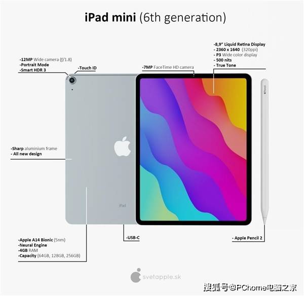 AirTags|iPad mini6曝光 A14处理器+全面屏设计