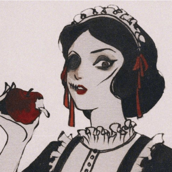 迪士尼公主黑化风,白雪公主与苹果更配,灰姑娘看起来楚楚可怜