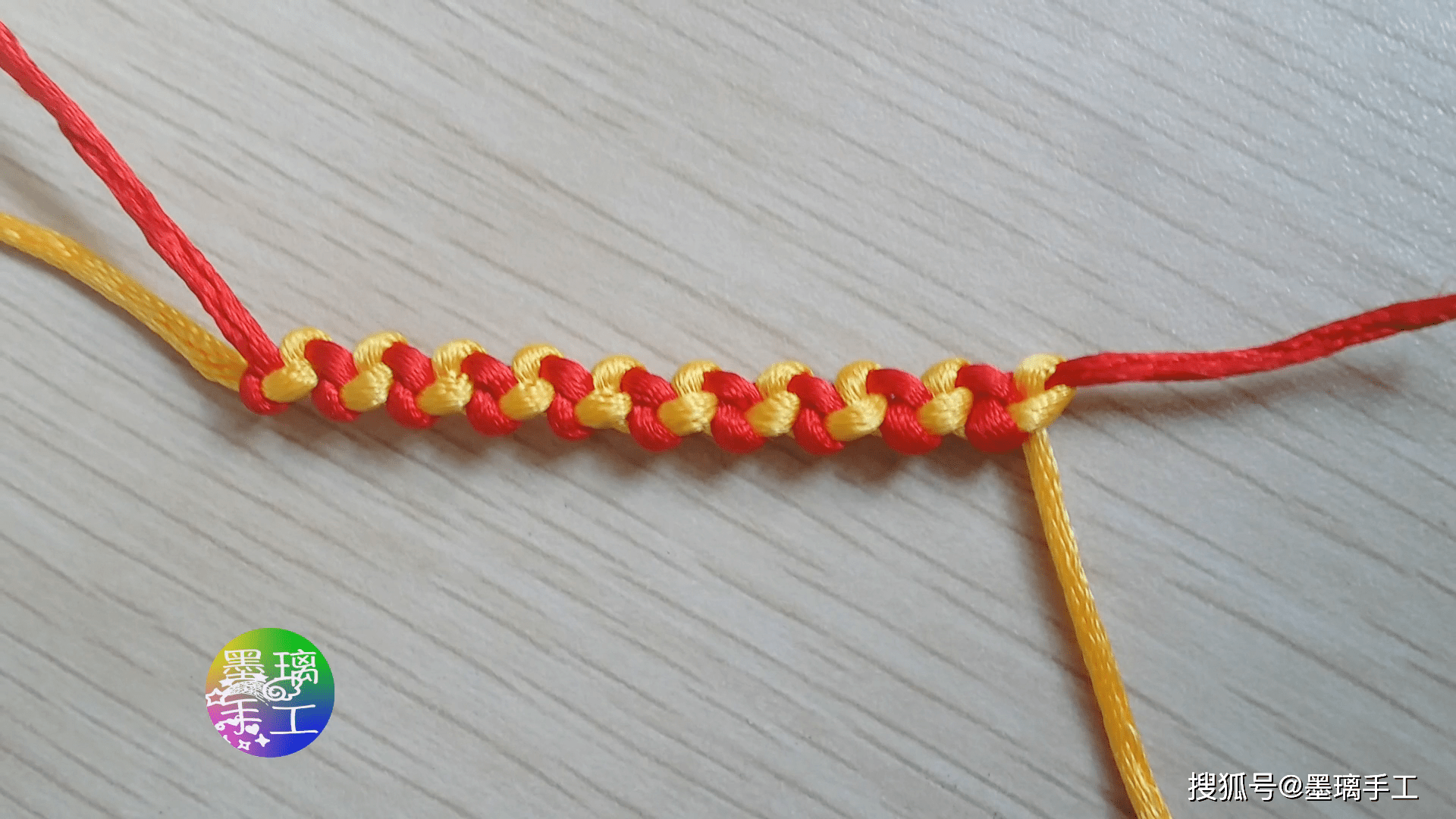 手工编织基础结左右轮结教程