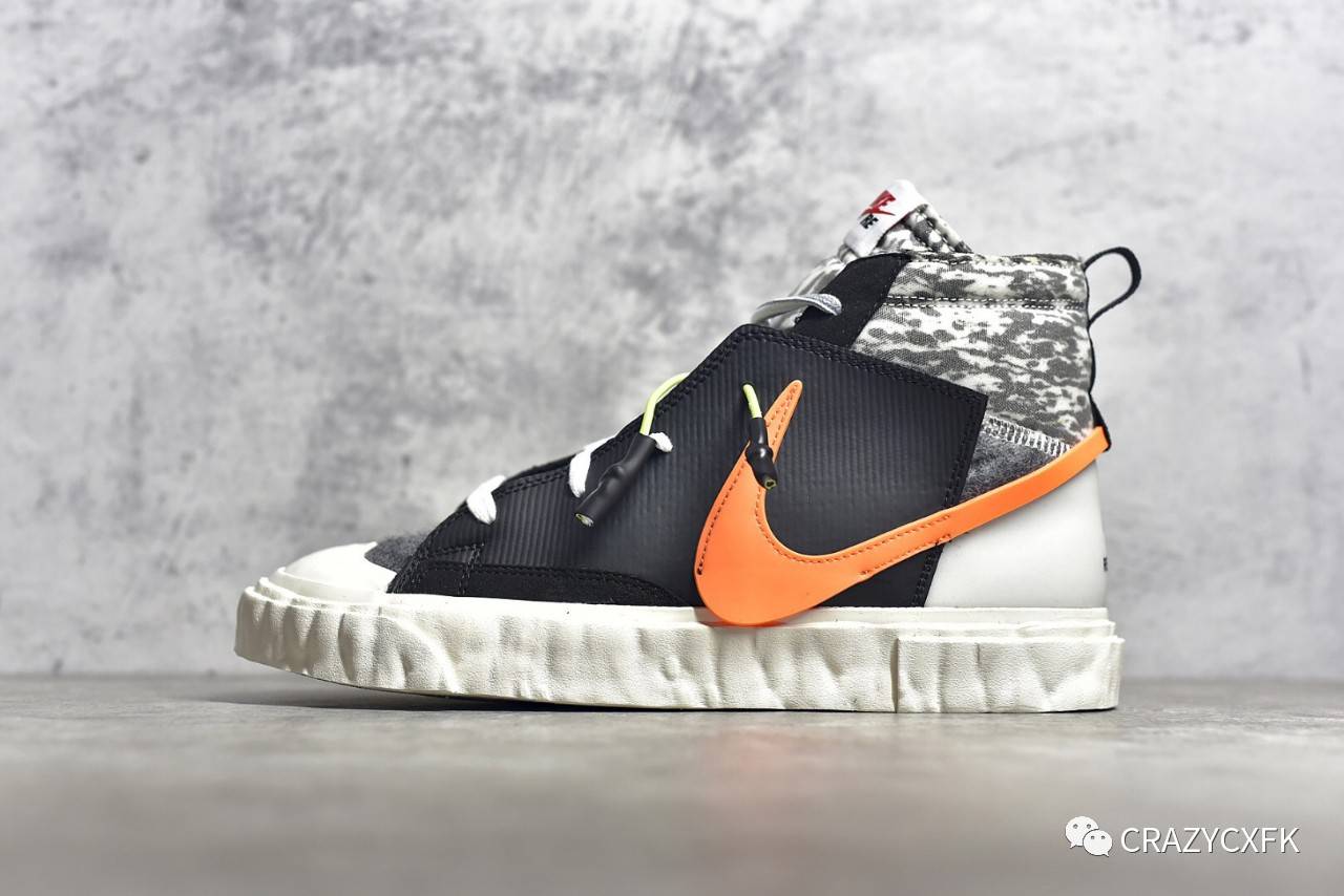 耐克联名黑橘解构nikeblazermidxreadymadeblack开拓者板鞋cz3589001