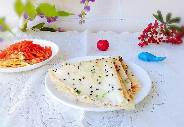 陕西农家特色煎饼,做法简单吃法多,单吃卷菜都不错