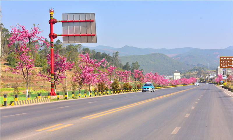 连日来,在南永公路(南华至永仁)沿线,南华县城至咪依噜风情谷路段