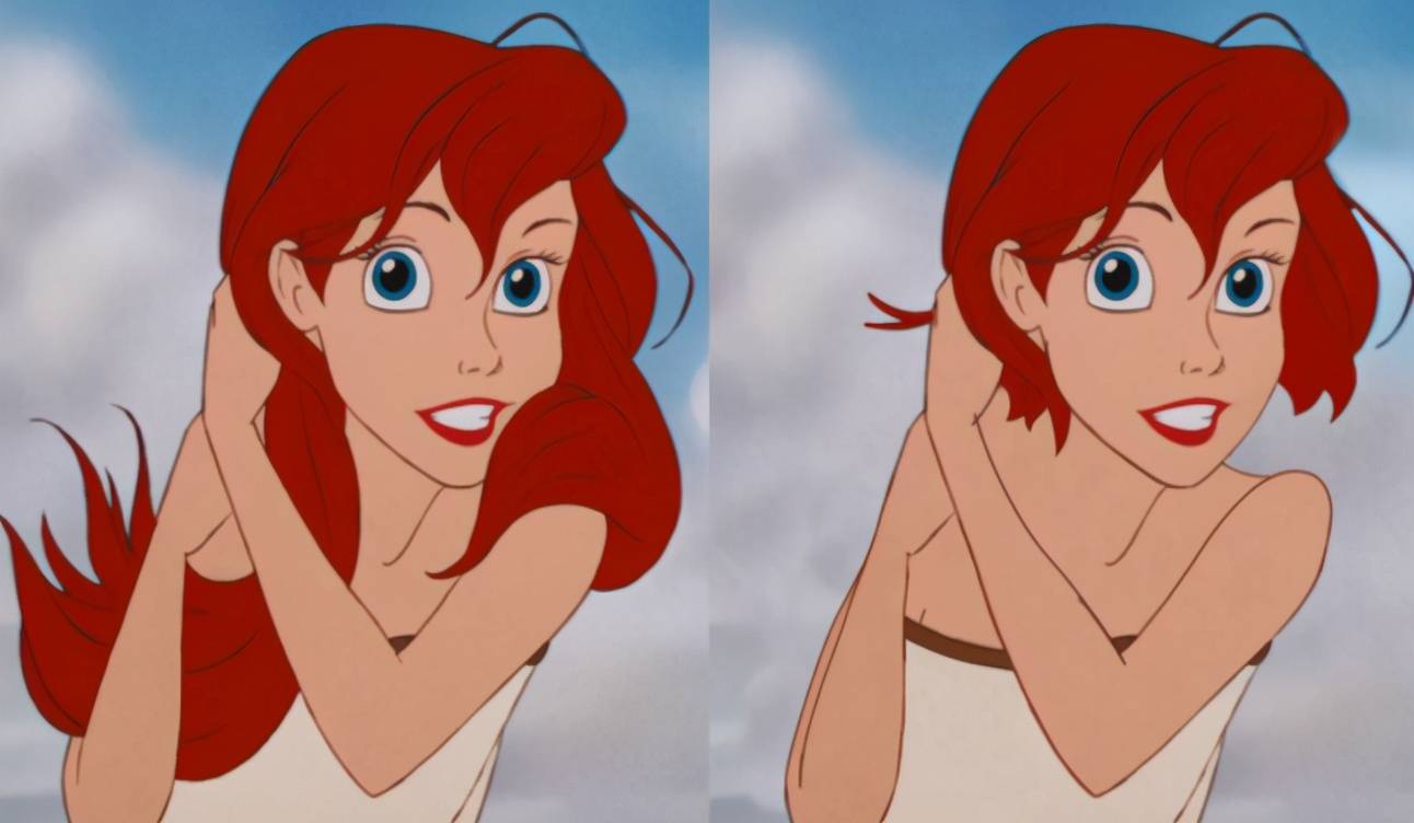 图片[3]-迪士尼公主变短发，乐佩看着有点怪，艾莎看着好帅-魔性次元