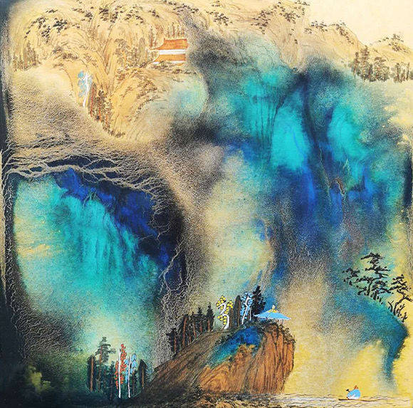 蔚芸堂主人蔚芸刘康绘制的组画《溪山古意》,在传统绘画的根基上,进行