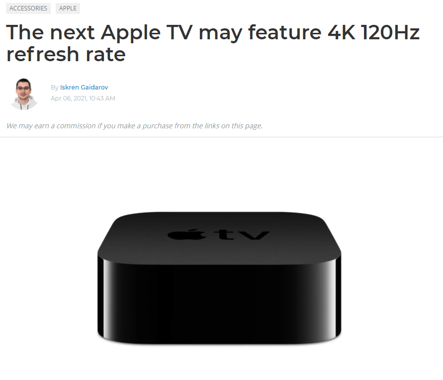 苹果|网传新Apple TV支持4K 120Hz画质