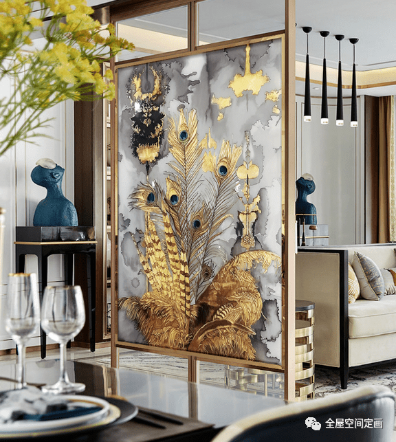 冰彩活画屏风为空间屏添绝世风华