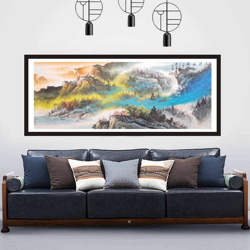 张大千嫡孙女张子嘉泼彩山水画作品欣赏